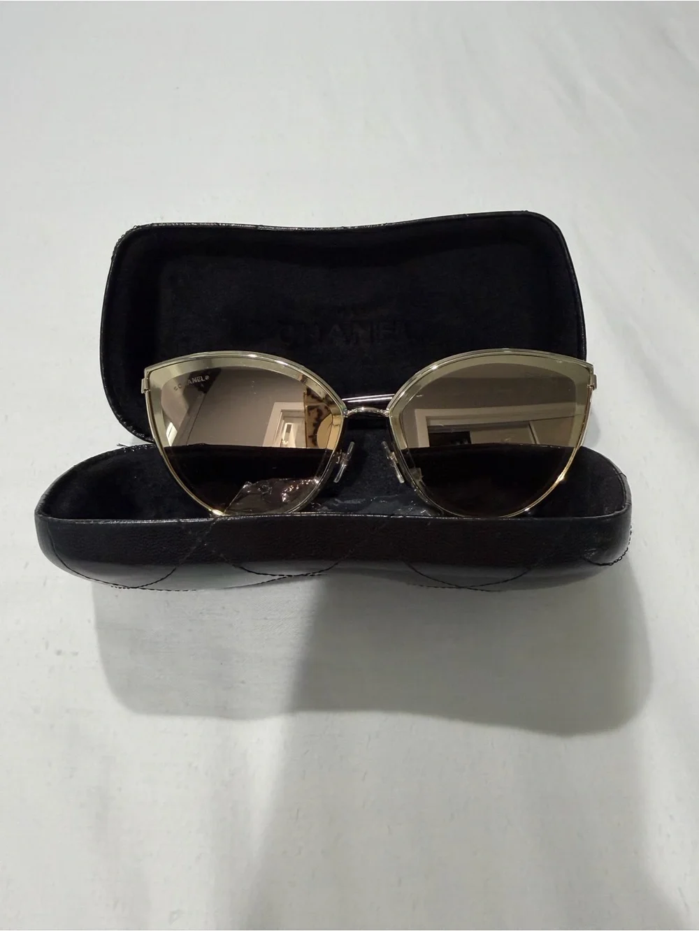 CHANEL Gold Frame Sunglasses with Brown Gradient Lenses